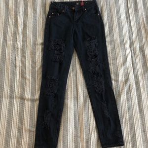 Black Distressed Jeans